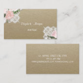 Vintage, Kraft, kant, Waterverf bloemen Visitekaartje (Voorkant / Achterkant)