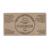 Vintage Kraft Paper Style Cosmetics Bottle Label (Voorkant)