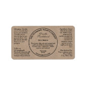 Vintage Kraft Papier Stijl Druppelfles Etiket (Voorkant)