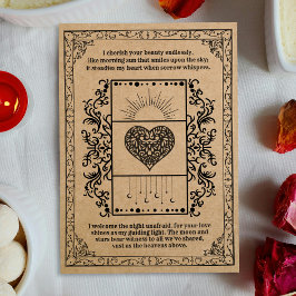 Vintage Kraft Sun Celestial Heart Feestdagenkaart