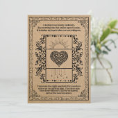 Vintage Kraft Sun Celestial Heart Feestdagenkaart (Staand voorkant)