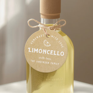 Vintage Kraft Thuisgemaakte Limoncello Cadeau Bedankjes Labels