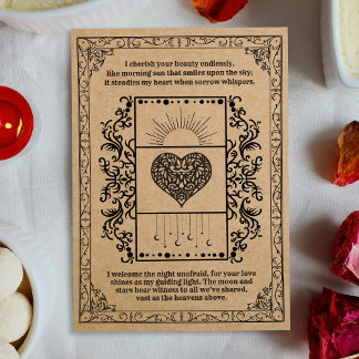 Vintage Kraft Zon Celestial Hart Feestdagenkaart
