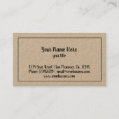 Vintage kraftmodel varkensvlees visitekaartje (Achterkant)