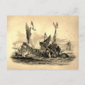 Vintage Kraken Attack Briefkaart (Voorkant)