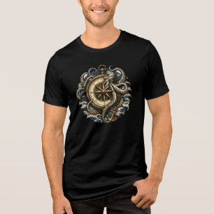 Vintage Kraken Kompas Nautilus Octopus Oceaan Avon Tri-Blend Shirt