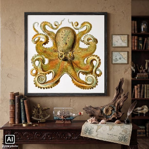 Vintage Kraken, Octopus Gamochonia, Ernst Haeckel Poster