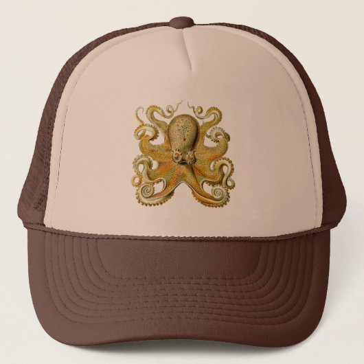 Vintage Kraken, Octopus Gamochonia, Ernst Haeckel Trucker Pet (Voorkant)