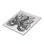 Vintage Kraken Octopus - Nautilsche Kunst Tegeltje (Zijkant)