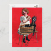 Vintage Krampus Bath Briefkaart (Voorkant / Achterkant)