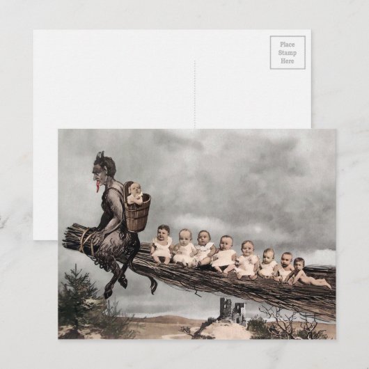 Vintage Krampus Briefkaart (Voorkant / Achterkant)