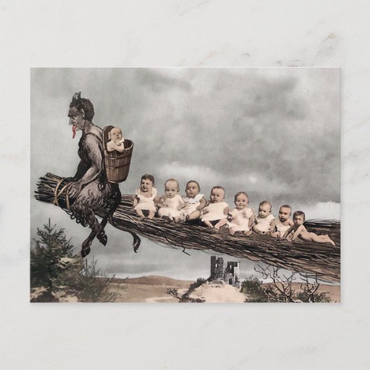 Vintage Krampus Briefkaart (Voorkant)