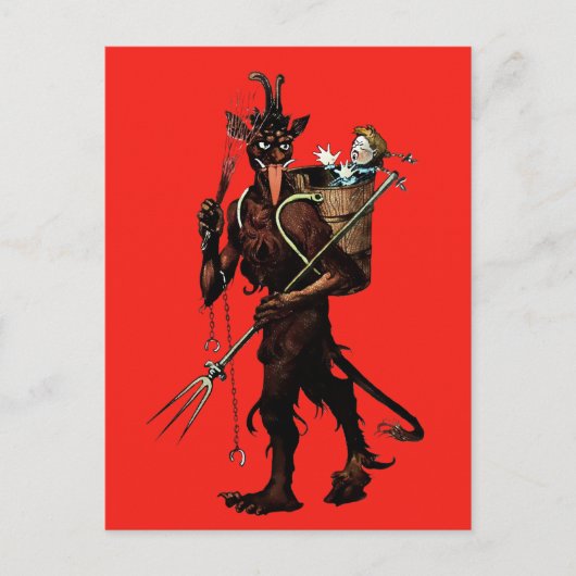 Vintage Krampus Briefkaart (Voorkant)