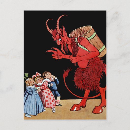 Vintage Krampus Briefkaart (Voorkant)