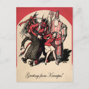 Vintage Krampus Briefkaart