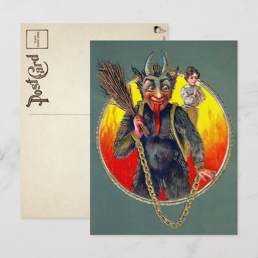 Vintage Krampus Briefkaart (Voorkant / Achterkant)
