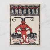 Vintage Krampus Briefkaart (Voorkant)