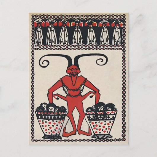 Vintage Krampus Briefkaart (Voorkant)