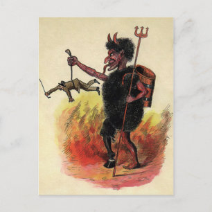 Vintage Krampus Devil Briefkaart