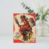 Vintage Krampus Devil Briefkaart (Staand voorkant)