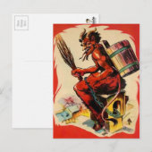 Vintage Krampus Devil Briefkaart (Voorkant / Achterkant)