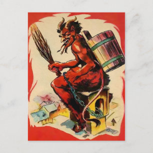 Vintage Krampus Devil Briefkaart