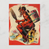 Vintage Krampus Devil Briefkaart (Voorkant)