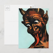Vintage Krampus Face Briefkaart (Voorkant / Achterkant)