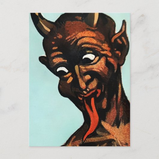 Vintage Krampus Face Briefkaart (Voorkant)