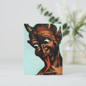 Vintage Krampus Face Briefkaart (Staand voorkant)