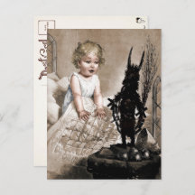 Vintage Krampus Speelgoed Briefkaart