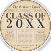 Vintage krant eindexamenklas van 20XX sticker (Voorkant)