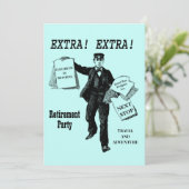 Vintage krant Man gepersonaliseerd pensioen Kaart (Staand voorkant)