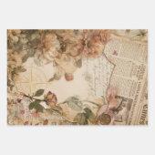 Vintage Kranten Bloem Esthetisch Inpakpapier Vel (Voorkant)