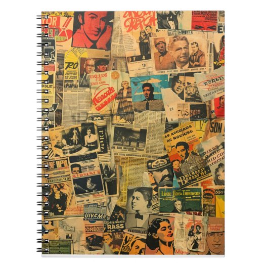 Vintage Kranten Collage Notitieboek (Voorkant)