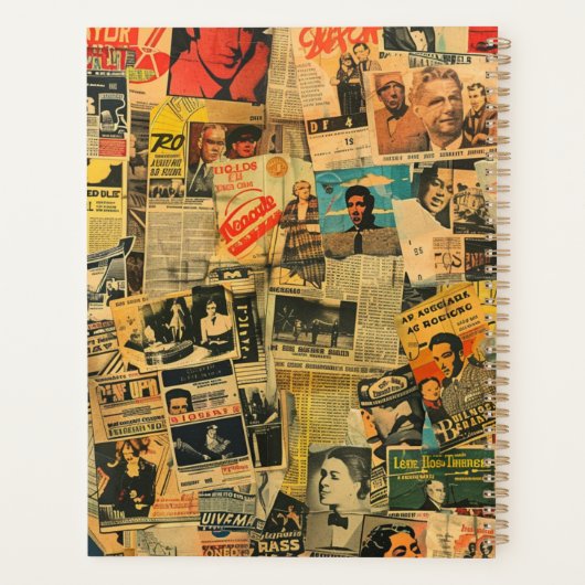 Vintage Kranten Collage Planner (Achterkant)