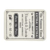 Vintage Kranten Save the Date Magneet (Horizontaal)