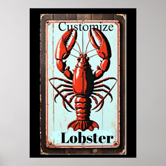 Vintage Kreeft Sign Thunder_Cove Poster (Voorkant)