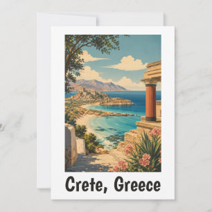 Vintage Kreta Griekenland Grieks Eiland Vakantie R Kaart