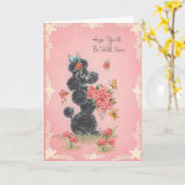 Vintage krijgt goed - porseleinen bloemen kaart (Gele Bloem)