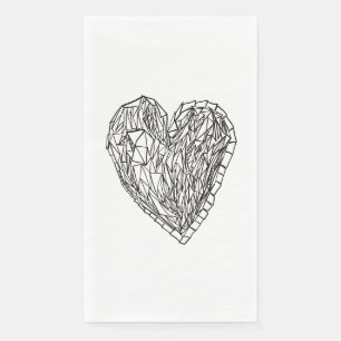 Vintage Kristal Liefde Hart Illustratie Servetten