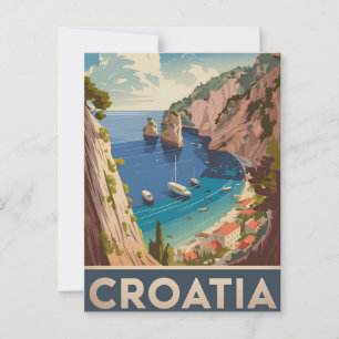 Vintage Kroatië Briefkaart