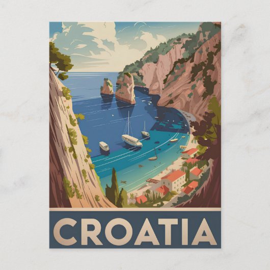 Vintage Kroatië Briefkaart (Voorkant)