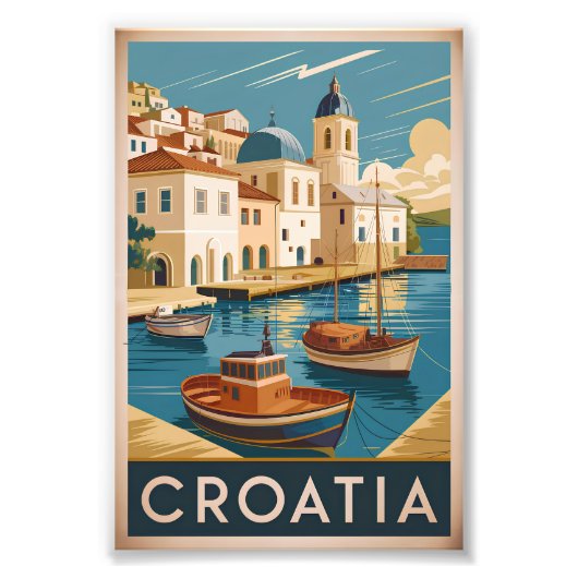 Vintage Kroatië Foto Afdruk (Voorkant)