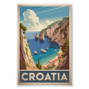 Vintage Kroatië Foto Afdruk