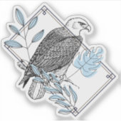 Vintage Krokodil & Herfstbladeren Sticker (Voorkant)