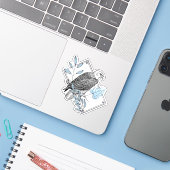 Vintage Krokodil & Herfstbladeren Sticker (Laptop met iPhone)