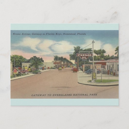 Vintage Krome Avenue Homestead Florida Briefkaart (Voorkant)