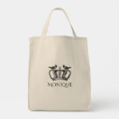 Vintage Kroon Vogels Gepersonaliseerd Tote Bag (Achterkant)