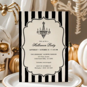 Vintage Kroonluchter Strepen Gotisch Halloween Fee Kaart